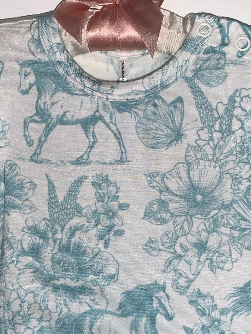 NWT Posh Peanut Charlotte Anne Tulle Skirt Bodysuit Dress 6-12M Blue Horses - Picture 5 of 8